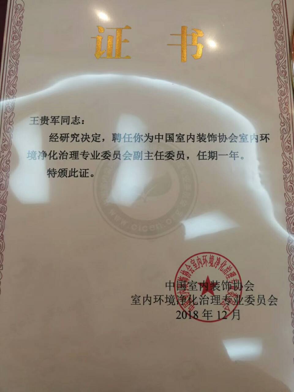 中國(guó)凈化委，湖北技術(shù)中心，王貴軍先生，副主任委員