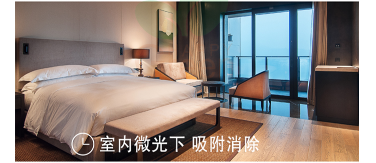 不分晝夜 24小時不間斷 晴天陽光下 吸附消除 室內(nèi)微光下 吸附消除 夜晚微光下 吸附消除